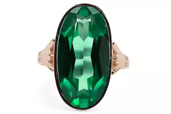  Smaragd Originální Vintage 14k z růžového zlata Vintage craft vrc113r